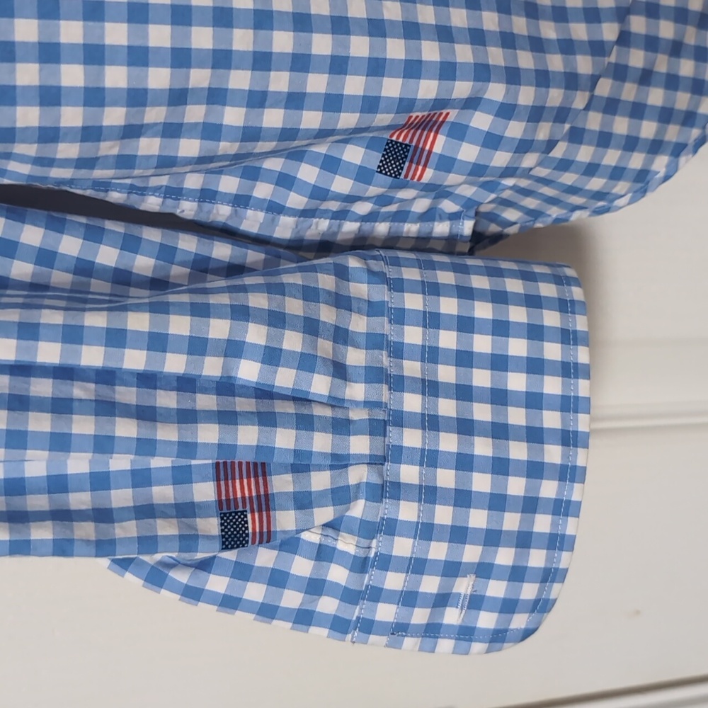 Vineyard Vines USA Flag Blue Check Tucker Shirt. Size Small - Picture 12 of 14